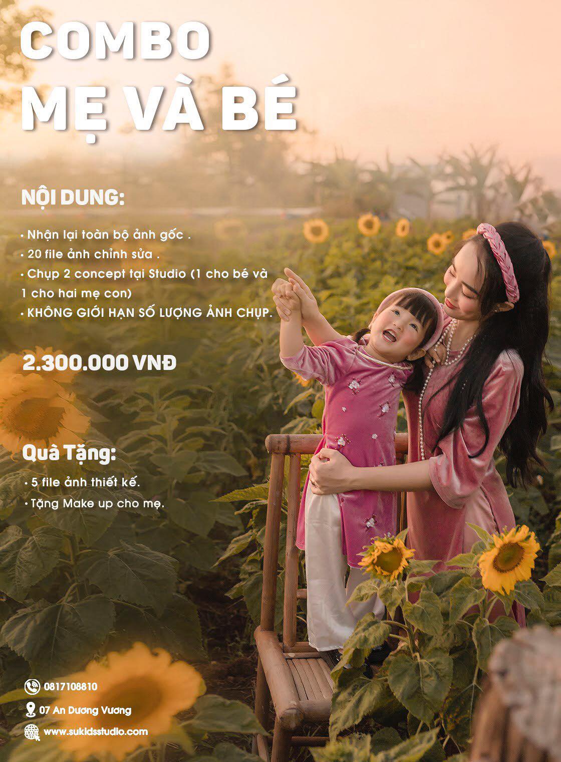 dịch vụ chụp ảnh mẹ và bé Sukids