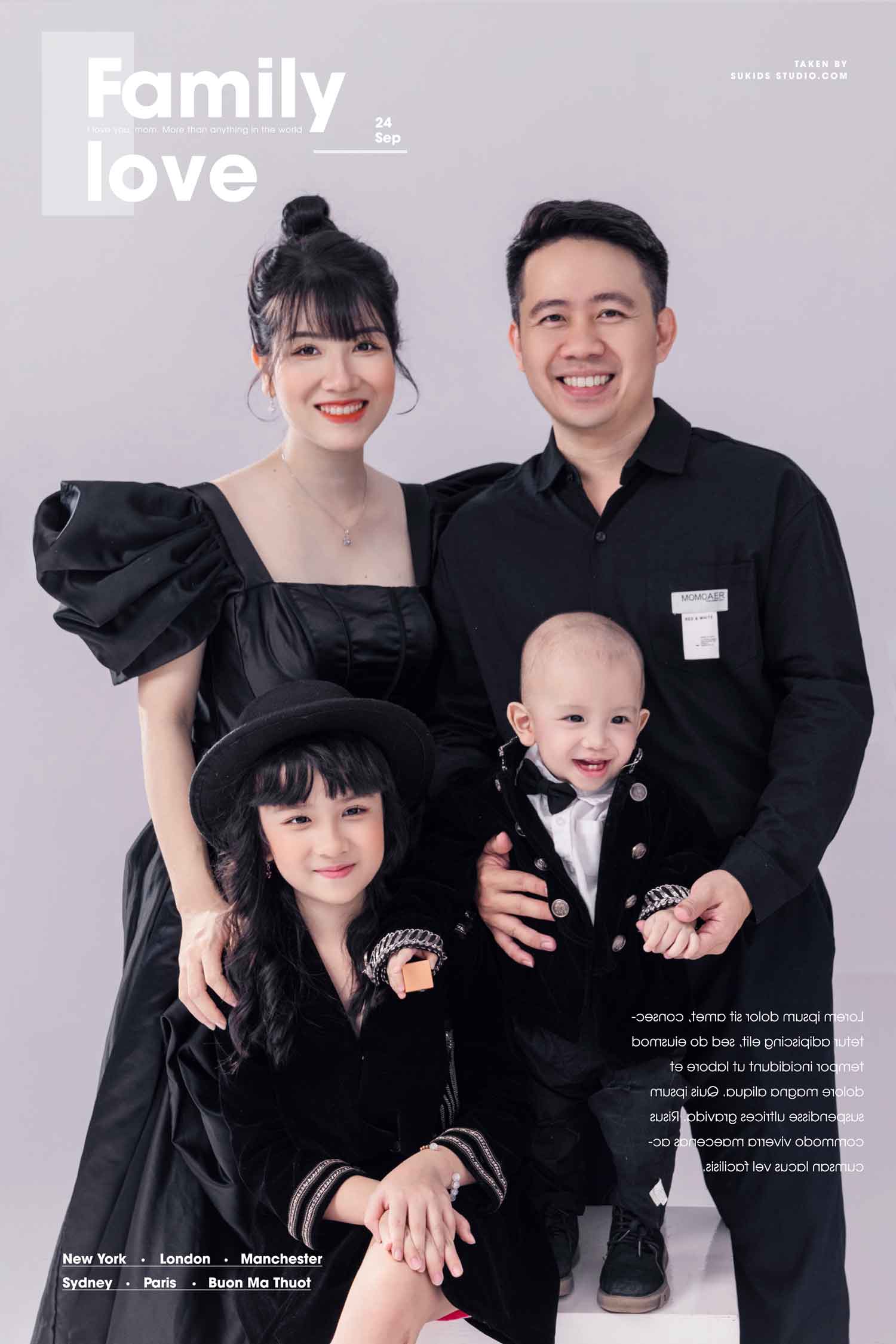 chụp ảnh gia đình 4 người